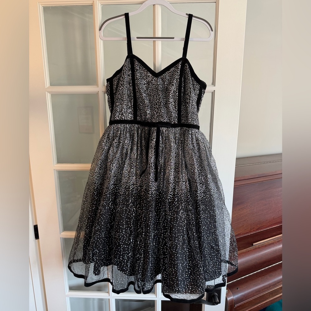 Collectif Black Glitter Tulle Party Dress